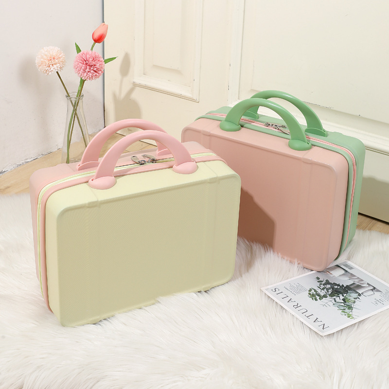 Portable 14-inch luggage cosmetic case small hand gift mini suitcase candy color lightweight gift box wholesale