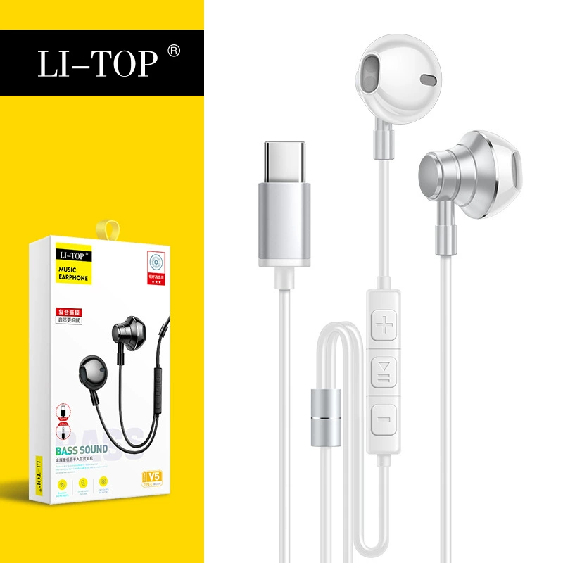 V5 Ear-in-C все металлические тяжелые басы и Android умное управление линией вызовами с пшеничными наушниками проводными наушниками