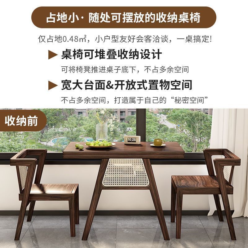 Todo balcón de madera sólida pequeña mesa de té balcón mesas y sillas plegables mesas de escritorio domésticas pequeñas mesas de té mesas de comedor telescópicas