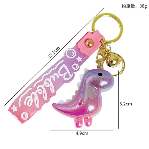 Creative Gradient Frosted Luminous Dinosaur Keychain Exquisite and Cute Car Bag Small Pendant Gift Wholesale