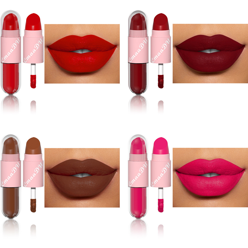 Check it out! Link Disclaimer - Exclusive for foreign trade :CmaaDu Face Color Lipstick and Lip Gloss Two-in-one Matte finish undefined