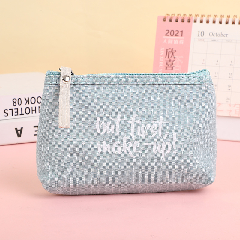 [Ventas directas de fábrica] diario simple carta bolsa de cosméticos portátil auricular bolsa de almacenamiento de monedas bolsa de viaje del estudiante