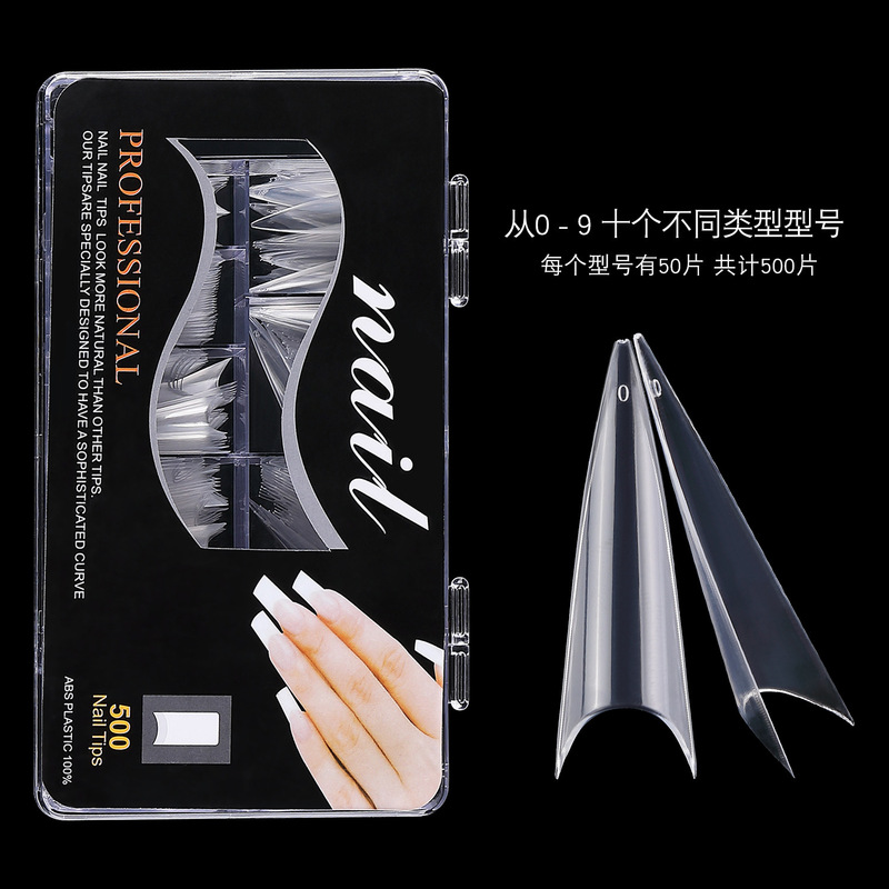 Factory nail nail nail 500 piece box ghost pointed nail finished patch French full stick long pointed nail new nail