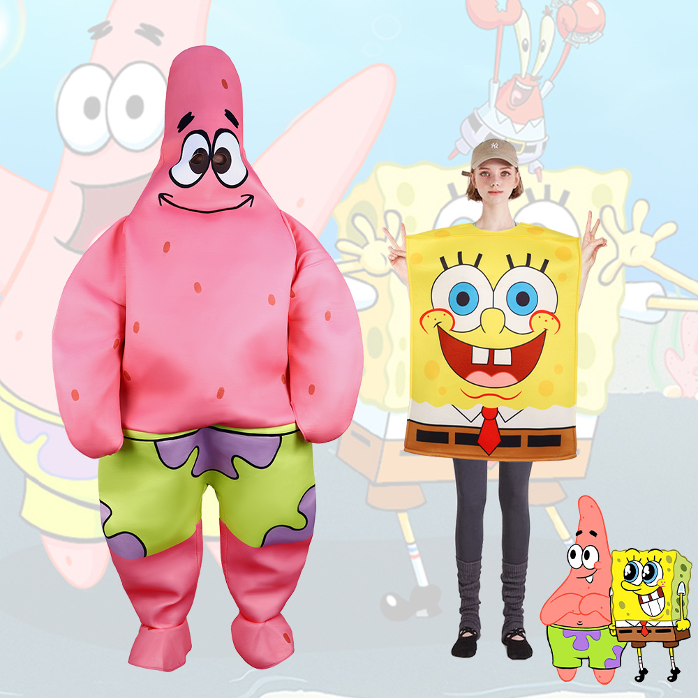 跨境热销万圣节派对搞笑表演派大星海绵宝宝角色扮演cosplay服装