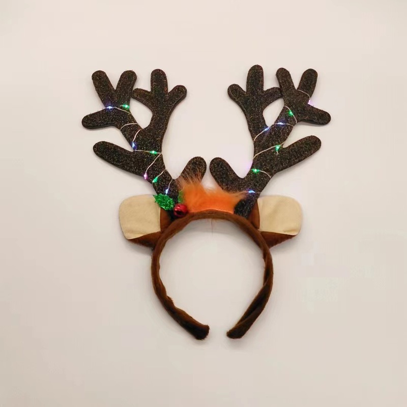 欧米のクリスマスのカチューシャのシミュレーションの花の大きい鹿の角のヘラジカのカチューシャの祝日の撮影の成人の子供の頭の飾りの女性の卸売り|undefined