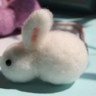 羊毛毡戳戳乐纯手工成品立体小兔子发饰胸针帽饰配件动物手工创意