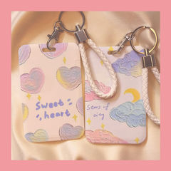 Oil painting Baiyun rice card holder campus student card bus subway access card water card work ID card holder with lanyard