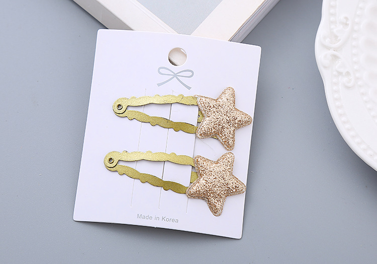 Girl's Simple Style Star Solid Color Alloy Stoving Varnish Hair Clip display picture 7