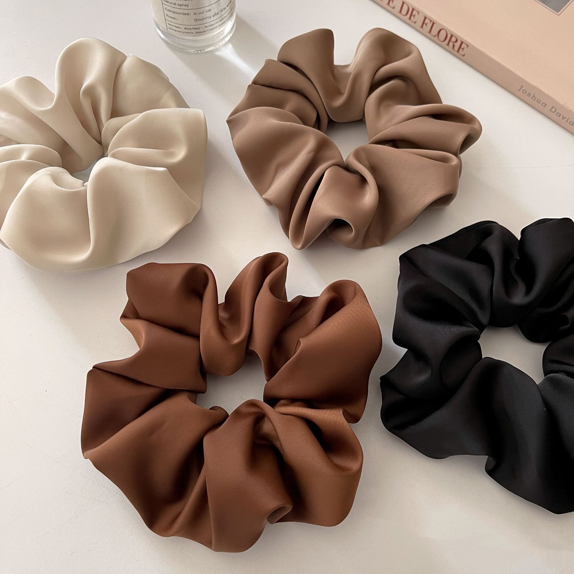 Silk, Cloth, satin Material Fashion Women'S Solid Color Silk Cloth Satin Hair Tie