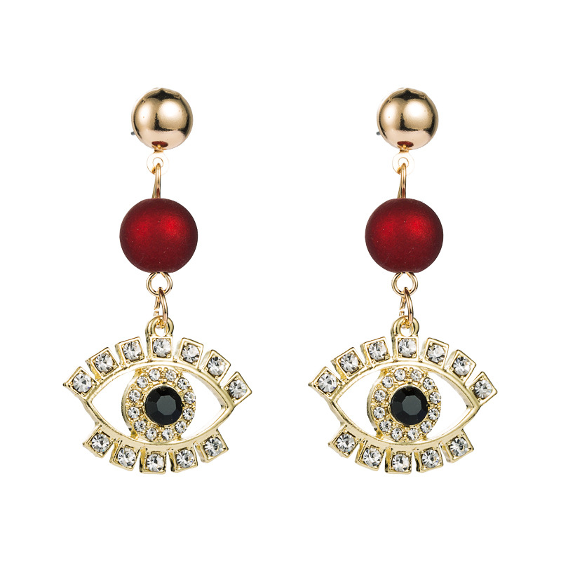 Devil's Eye Fashion Red Earrings display picture 7