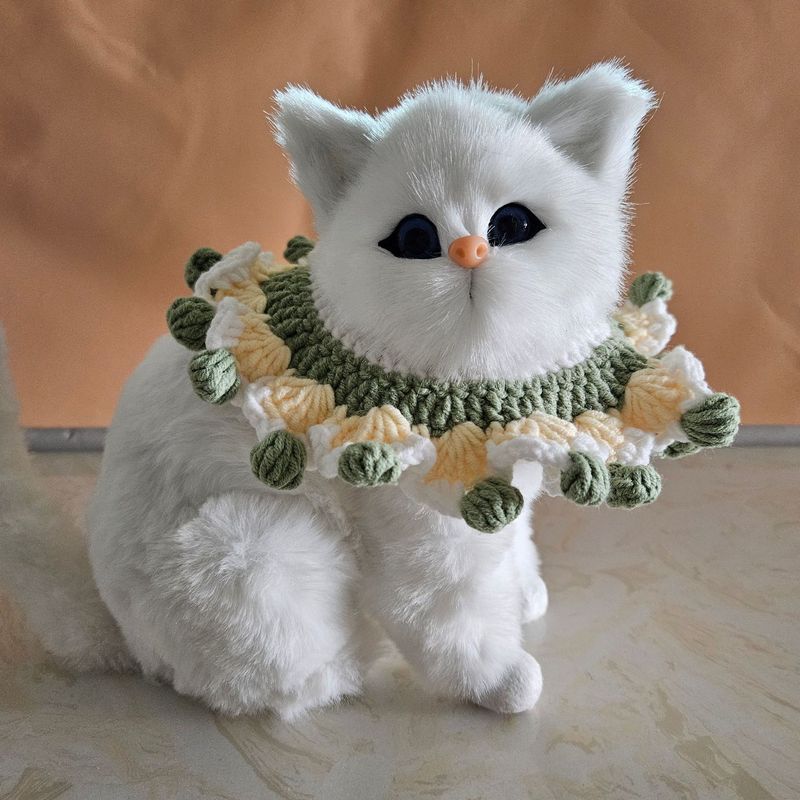 抹茶緑豆猫が首を囲むアニメの帽子が首を囲むペット用品ニットの高級シンプルなペットが首を囲む|undefined