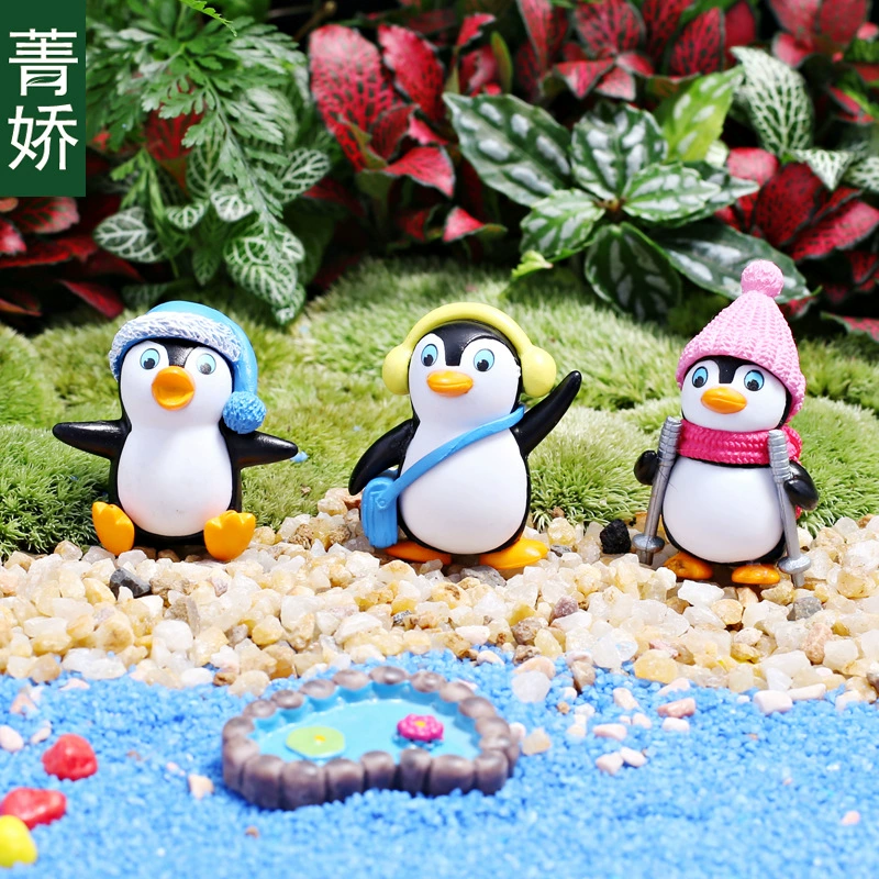 Зимний Пингвин мох мясистый микропейзаж DIY материал в горшке Садоводство зеленые растения Цветочные украшения