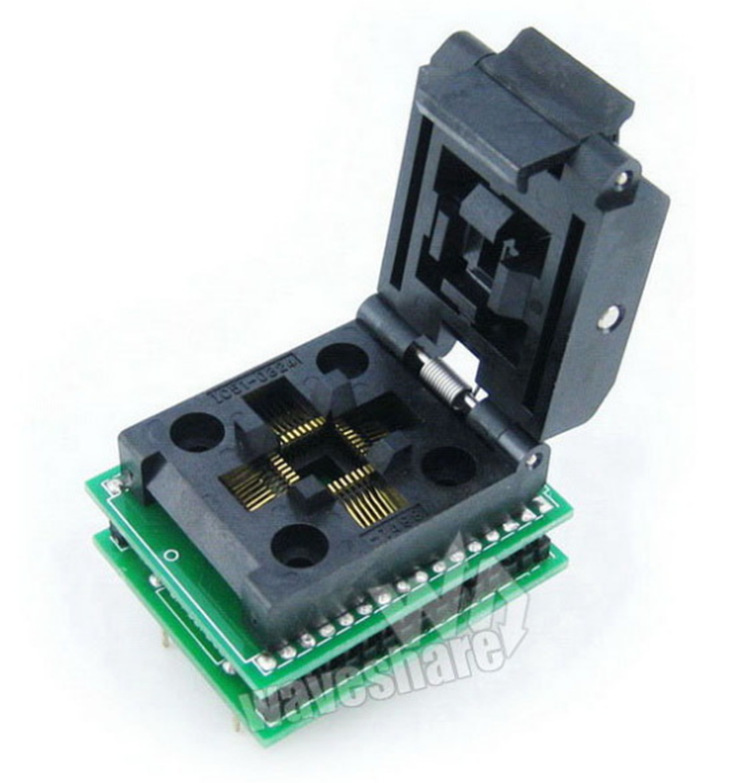 QFP32转DIP32 编程/测试/适配座IC51-0324-1498带板引脚间距0.8mm