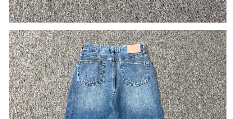 Högmidjade flare jeans för kvinnor blå med graffiti tryck_voghion.com