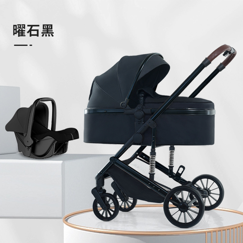 Carrito para bebés se puede sentar y acostar, carro plegable para bebés, carro antichoque de cuatro ruedas, carro BB para caminar, carro ligero para bebés