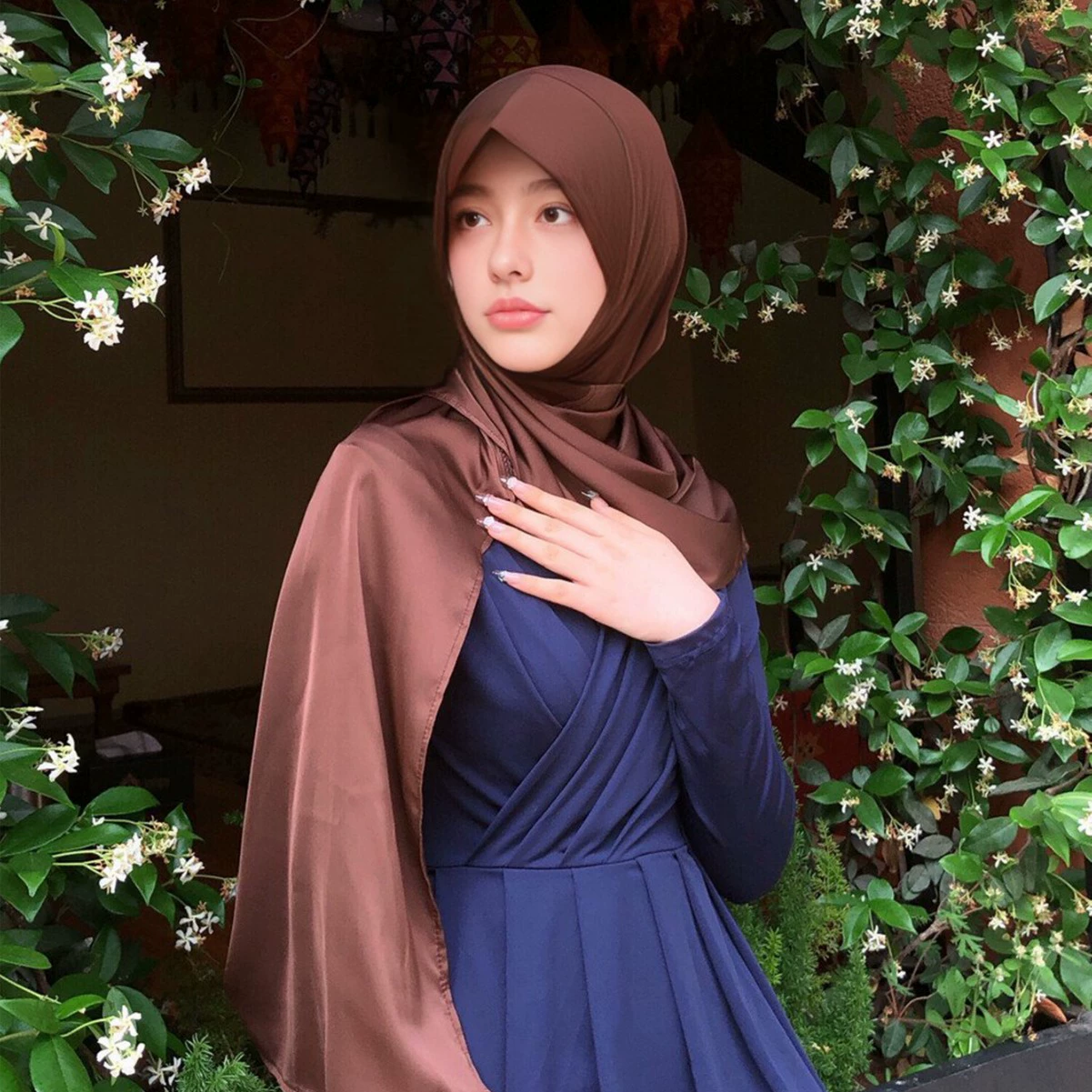 Внешняя торговля Amazon новый сплошной цвет хрустальная льна атласная лапша