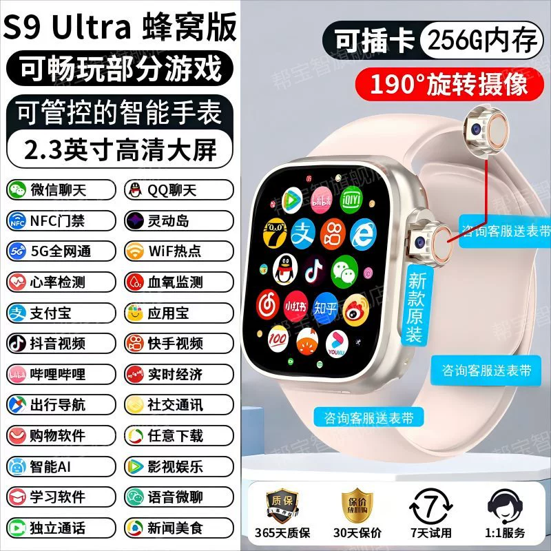 Smart Children's Watch for Elementary and Secondary School, Phone Sync, 5G, NFC, Camera, Face Recognition