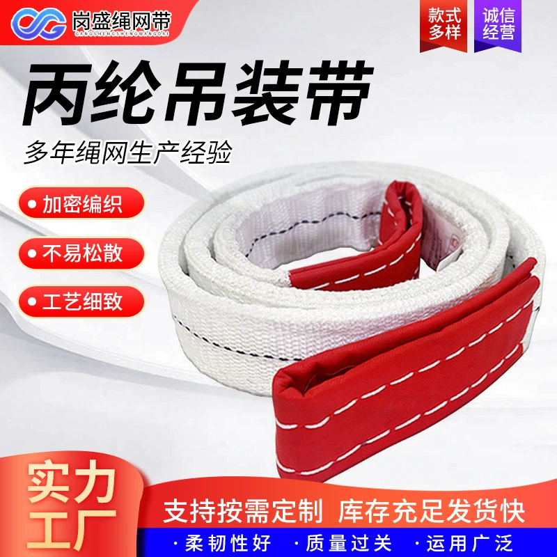 Подъемный Ремень Подъемный Строп Двойная Пряжка Промышленный Подъемный Ремень Кран Промышленный Плоский Строп Белый Полипропилен Подъемный Ремень