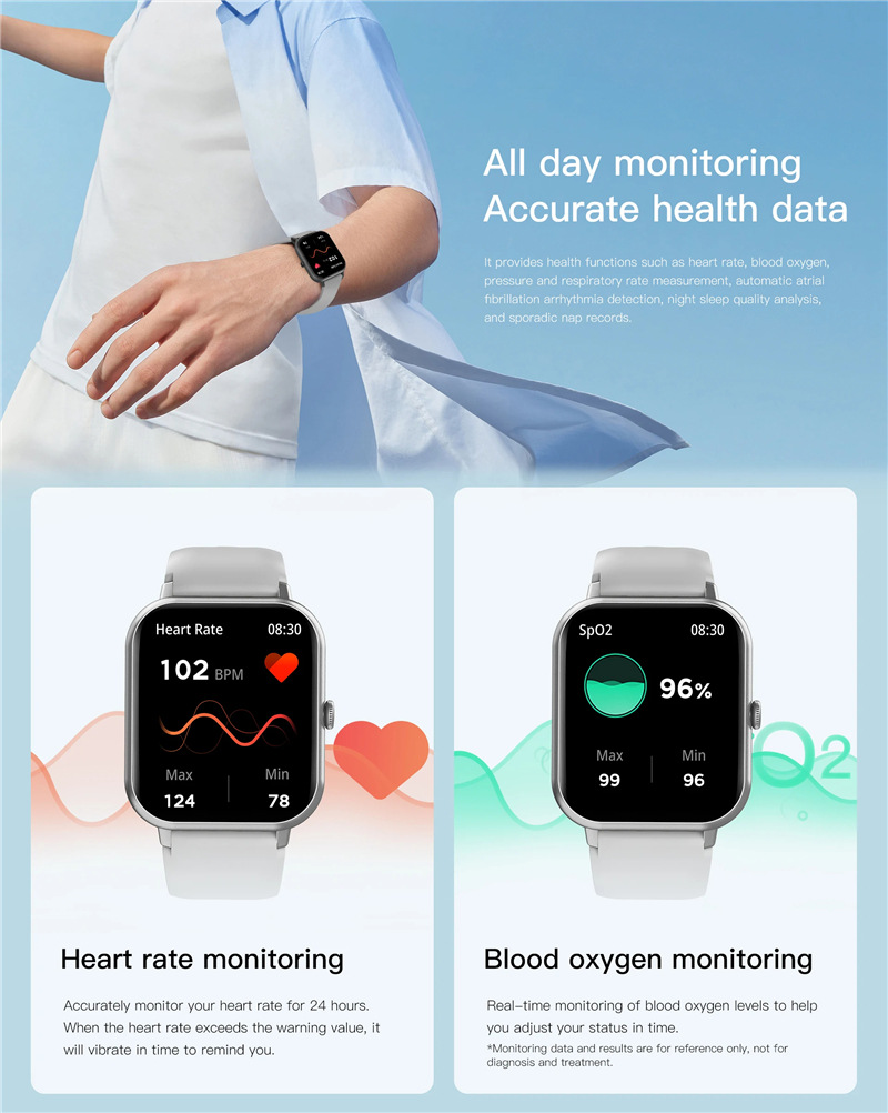 The best-selling e-commerce smartwatch ZL54C features Bluetooth calls, heart rate, blood sugar and blood pressure detection, and multi-language mobile phone search undefined