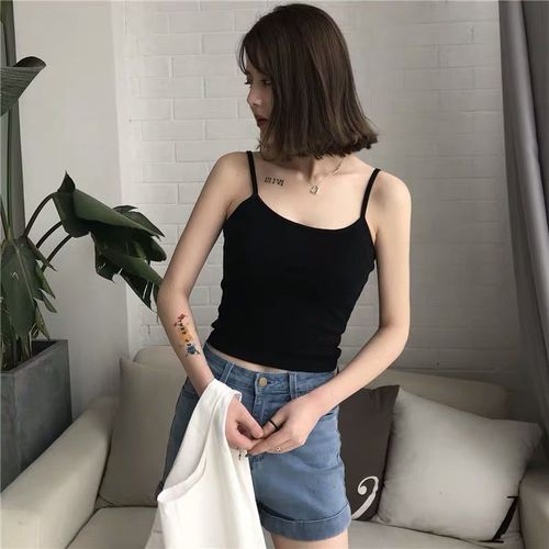 Camisole Tank Top for Spring and Summer, High-Quality Plain Color Underwear for Layering or Wearing Alone, Large Size Round Neck, Versatile and Sexy Tank Top for Women, Wholesale