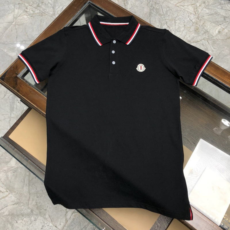 Cross-border new Moncler men's polo shirt, high-quality short-sleeved, with a classic collar, featuring the correct Moncler logo embroidery and jacquard pattern Cross-border new Moncler men's polo shirt, high-quality short-sleeved, with a classic collar, featuring the correct Moncler logo embroidery and jacquard pattern