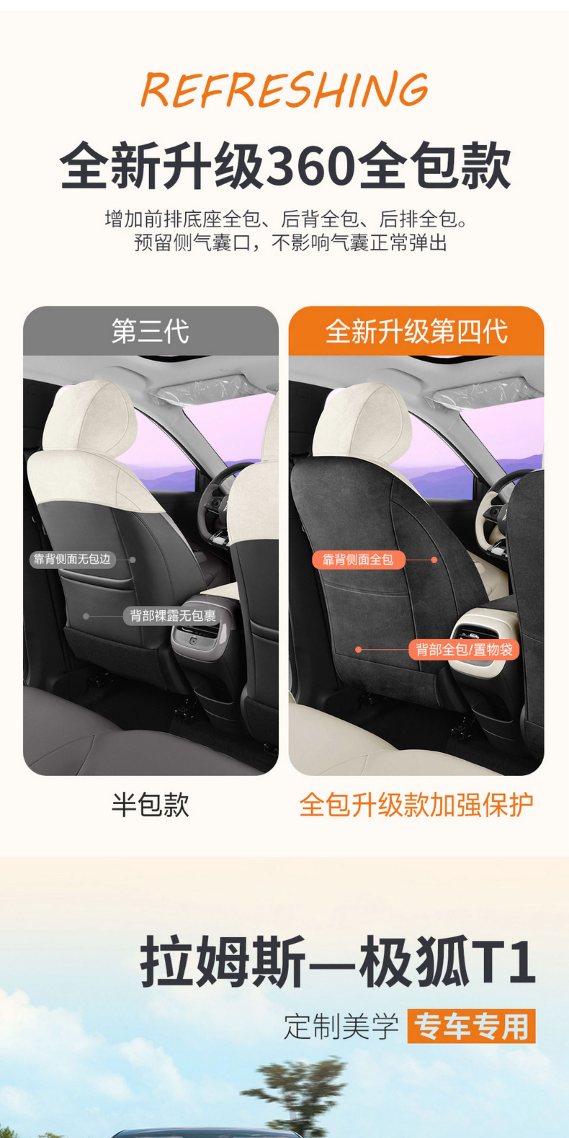 2025 Jihu T1 Special All-Inclusive Car Seat Cover, Four-Season Universal Seat Cushion, Suede Rams Seat Cover