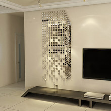 马赛克镜子瓷砖贴纸电视背景墙自粘装饰客厅墙面亚克力3d立体布置