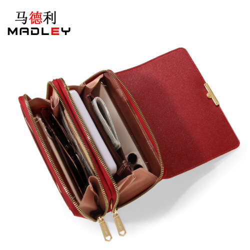 MADLEY New Women's Phone Bag Wallet Korean Style Large Capacity Shoulder Bag Long Handbag Coin Purse