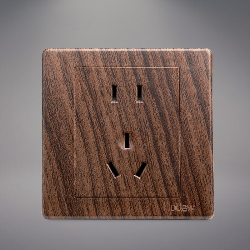 Interruptor y Tomacorriente de Pared Retro de Cobre con Acabado de Madera para Hotel y Hogar image 13
