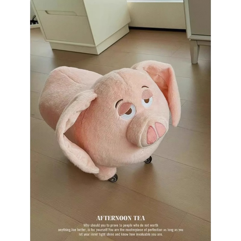 Juguete de peluche de cerdo volador Nezha de lujo ligero, silencioso, Taiyi Zhenren, puede sentarse en el taburete, asiento de cerdo, muñeco