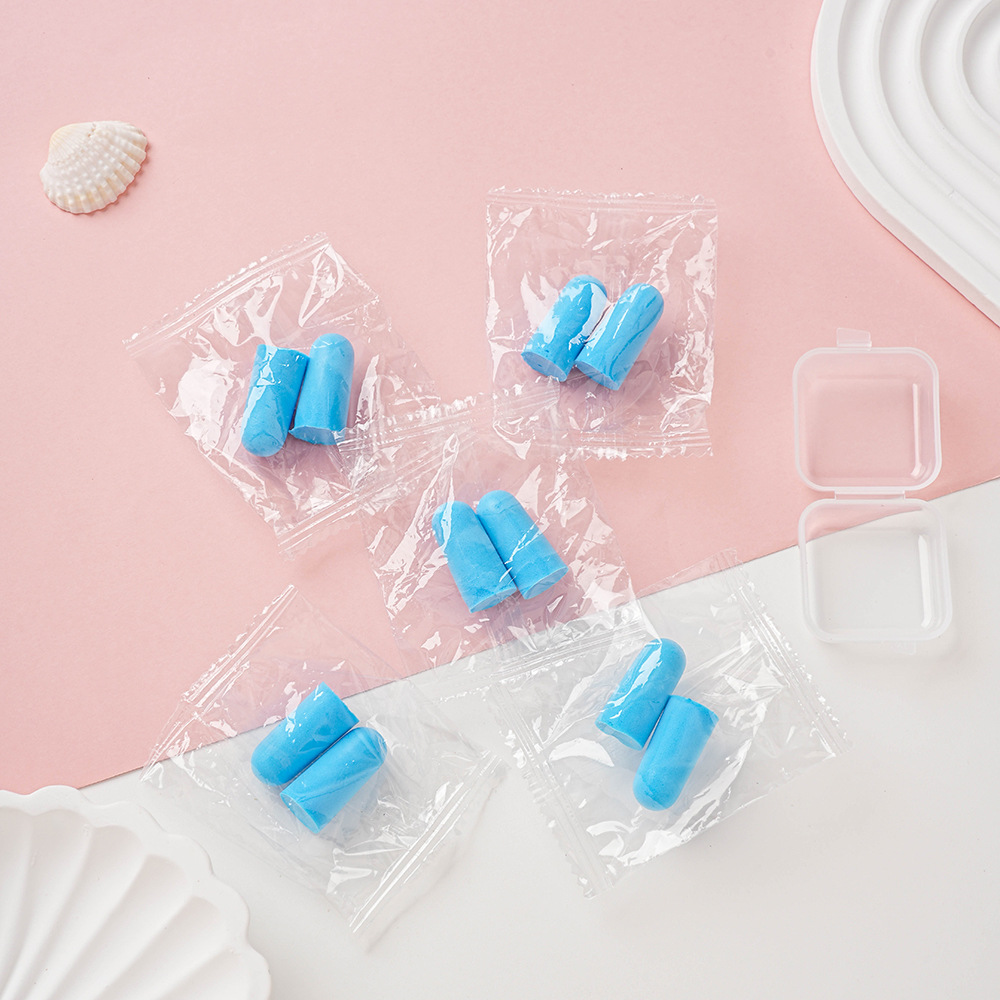 "Clear" bag earplugs - blue