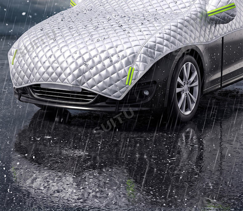 Car windshield snow cover, winter thickened frost and freeze protection, sunshade, and heat insulation half-car cover