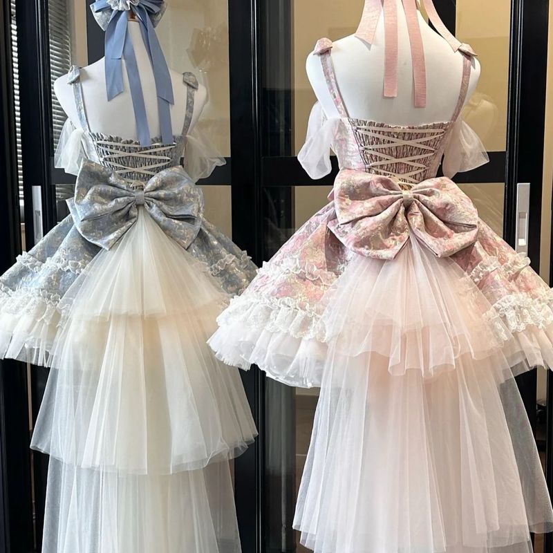 春夏の新しいフランススタイルの絶妙なジャカード織りのふわふわスカート、気質ウエスト痩身ドレス、女性用ショートスカート|undefined