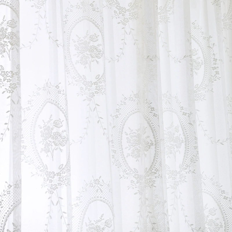 Французские белые шторы, белая кружевная сетка, современная простая гостиная, спальня, балкон, марлевая занавеска, оконная сетка, кружевная ткань