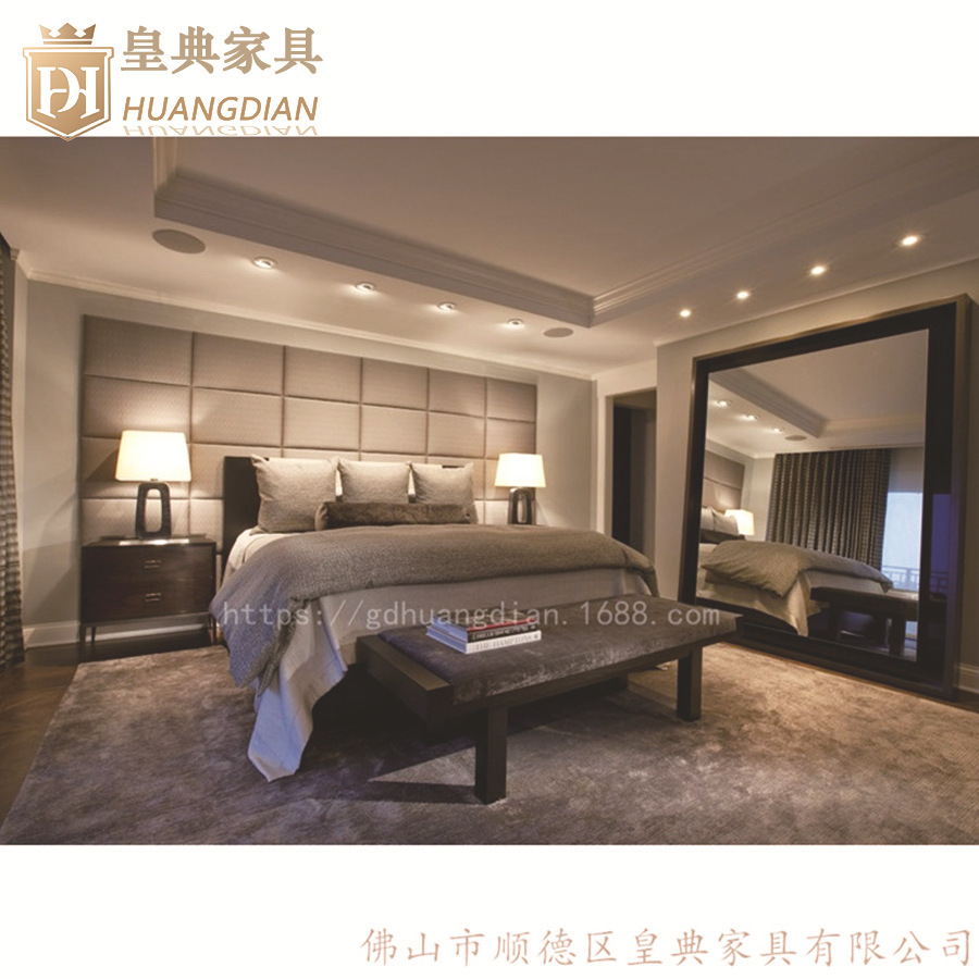 Foshan Huangdian Manufacturers to Map Customized Star Hotel Rooms Presidential Suite Plate Solid Wood Furniture Tf14