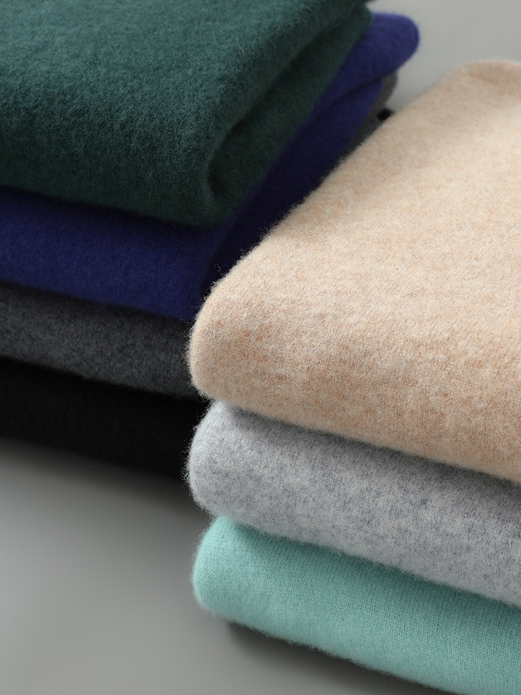 Suéter de cachemira de hombre cuello redondo de piel suéter de negocios de invierno 100% lana australiana cuello redondo