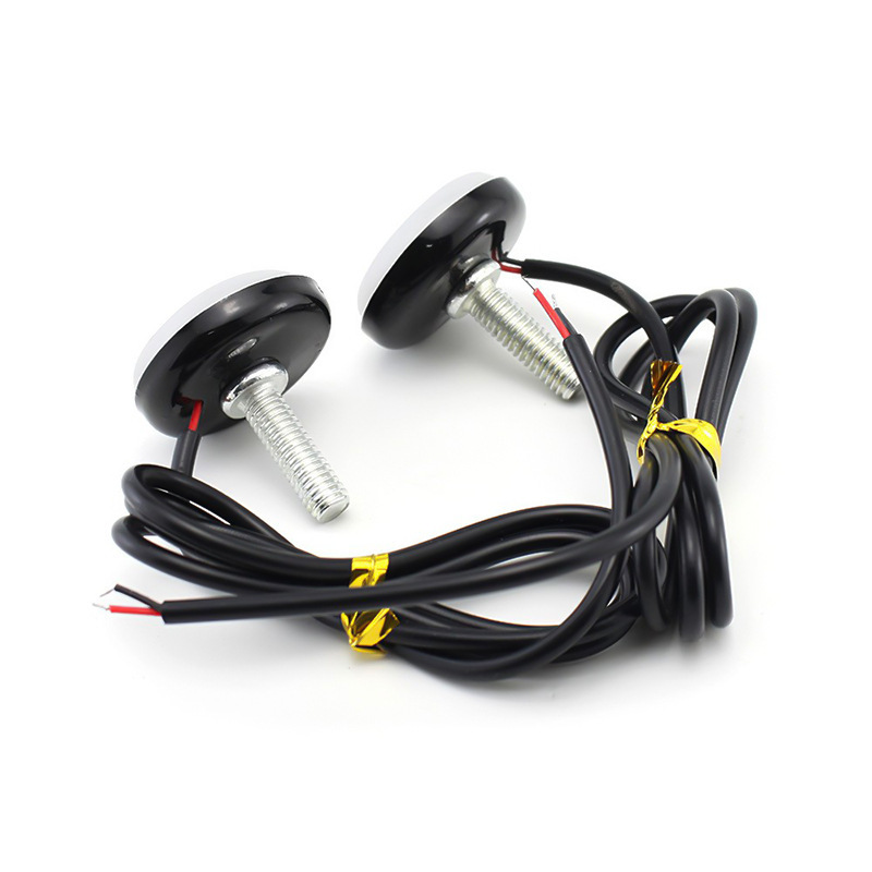 23mm motocicleta ojo de halcón luz de espejo flash 3014 -6 luz de color espejo retrovisor luz de reflector