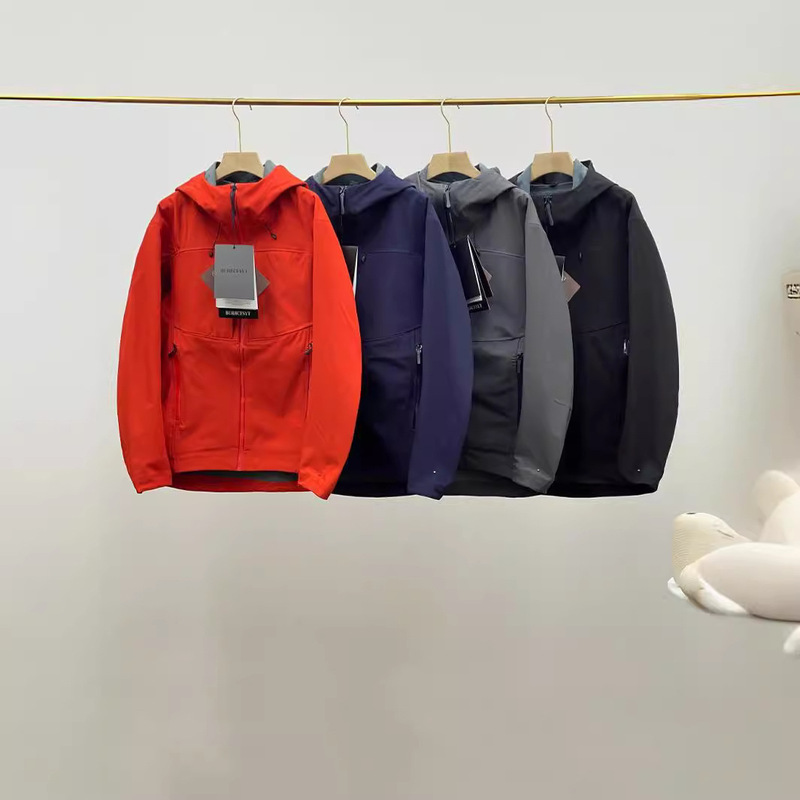 Spring and Autumn Men's Soft Case Fleece-lined Rushtop Outdoor Casual Windproof and Rainproof Hooded Coat Comfortable Loose Men's Wear