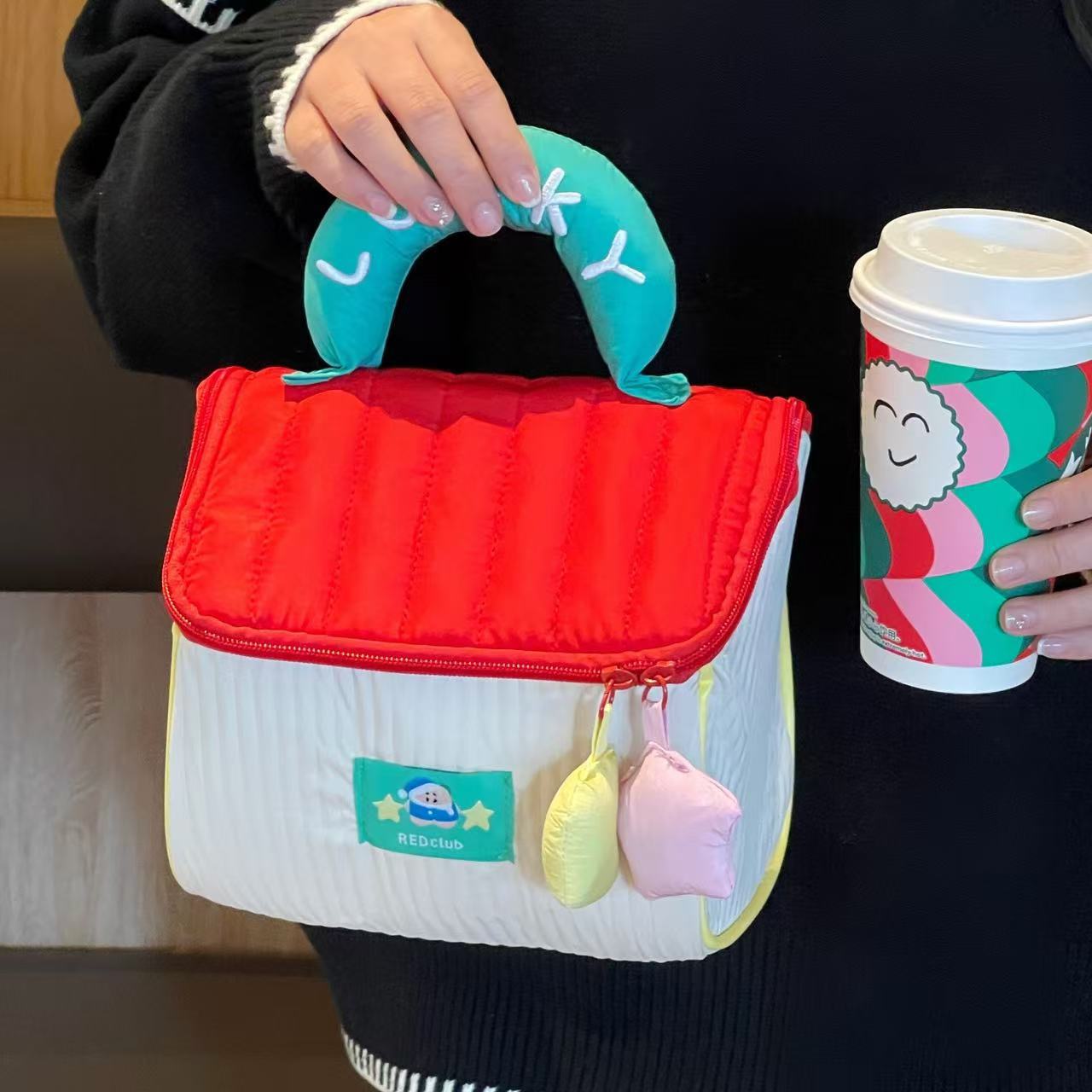 ポーチ収纳高级感可爱い大容量手提げ旅行洗面バッグ携帯高颜値メイク収纳バッグ