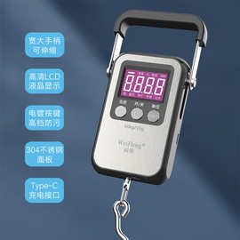新款便携式手提电子秤A35精准家用小型高精度商用称重弹簧称吊秤