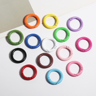 Color paint spring buckle 20- 25mm color spring ring hanging buckle diy handmade hot color keychain