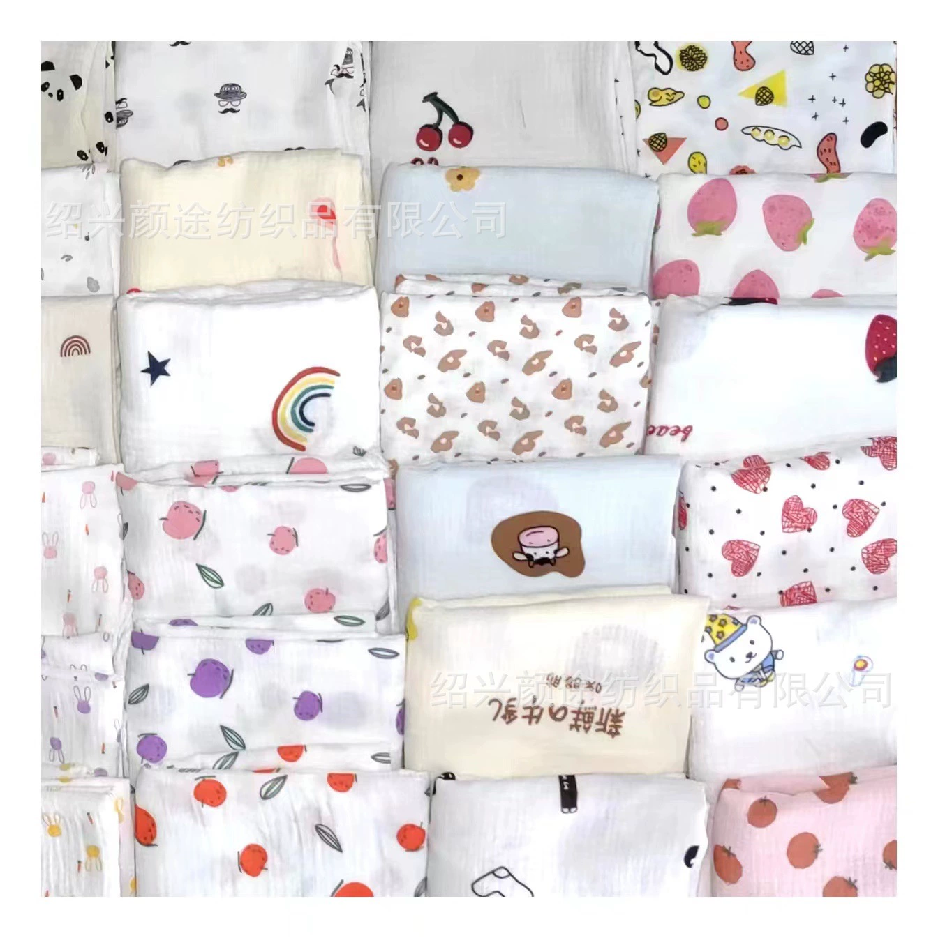Children's gauze cotton cartoon bath towel, bib, duvet, pijama