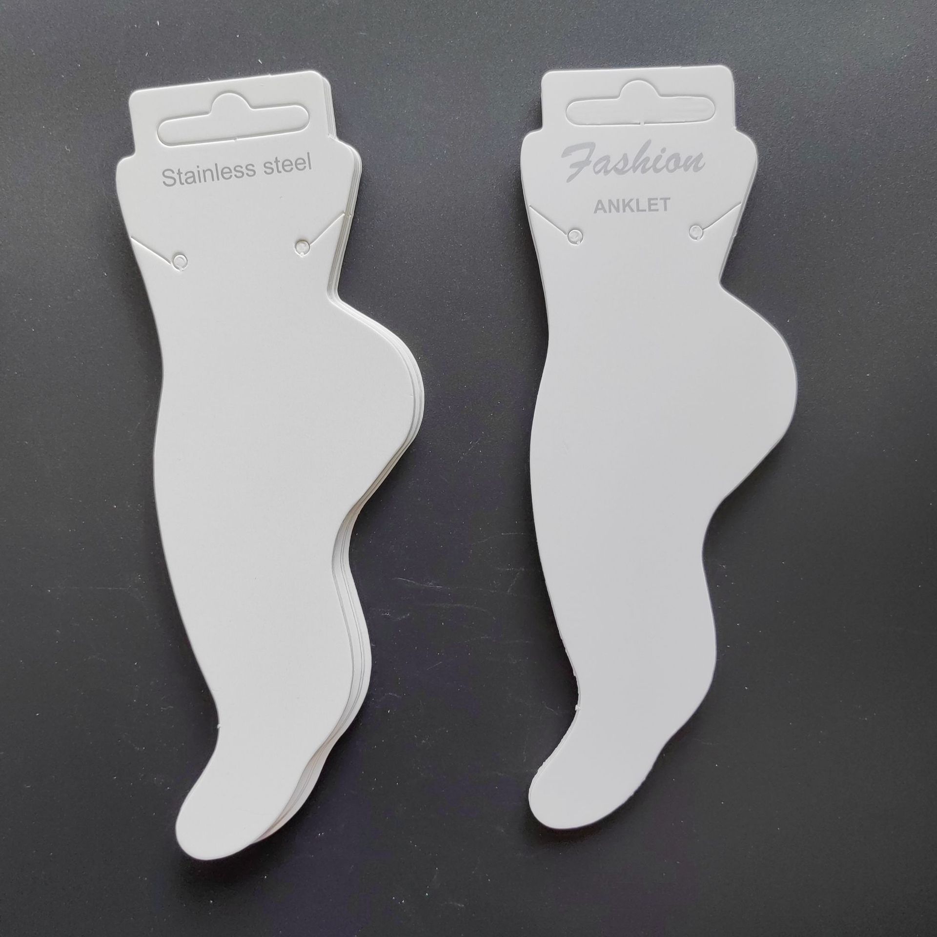 脚链包装卡片-白卡纸材质-流行饰品包装5*15.5cmdiy饰品纸卡批发