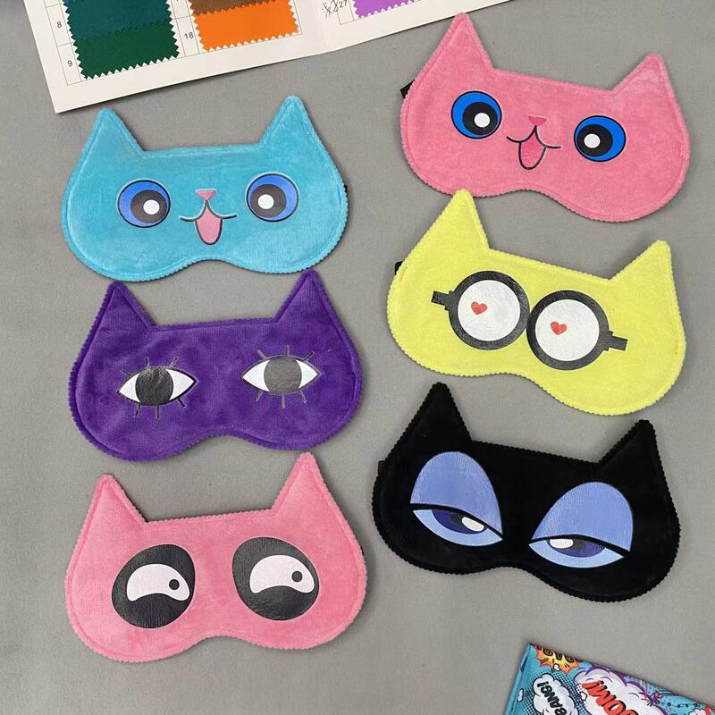 Plush Eye Mask with Elegant Douyin Popular Foreign Trade Amazon Gift Cute Cat Korean Version Blackout Print for Women