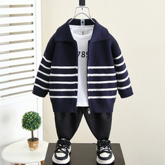 4812男童毛衣外套春秋款2024新款兒童裝薄款針織上衣洋氣寶寶春裝