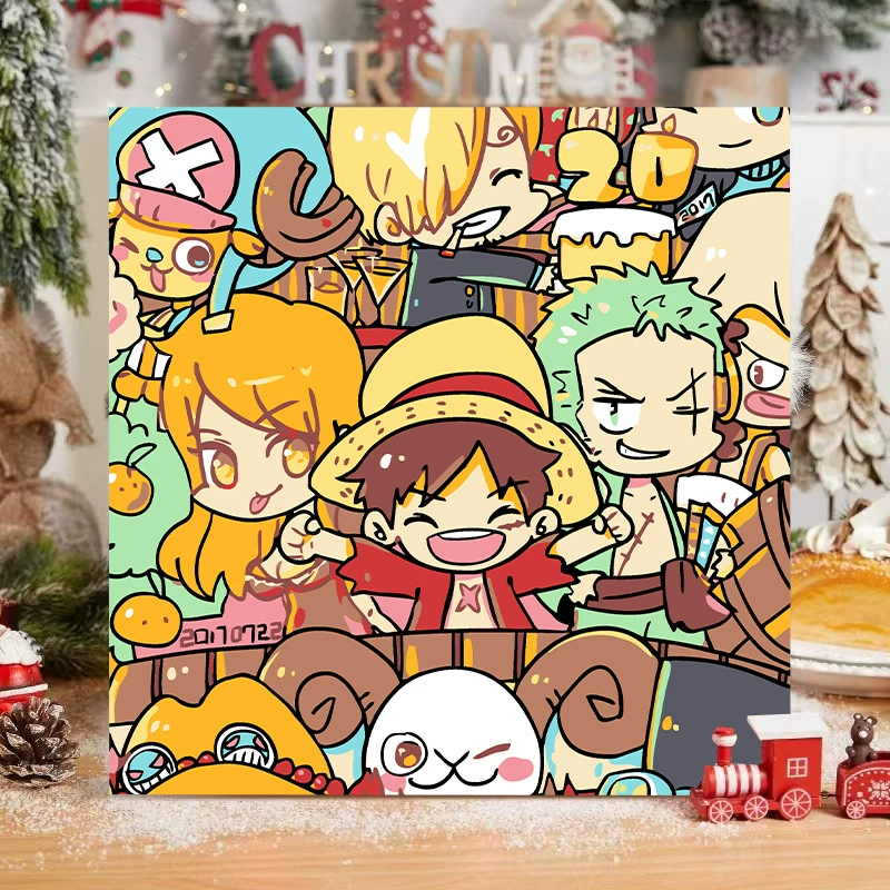 One Piece цифровая масляная живопись DIY раскраска, ручная роспись, Луффи Зоро, аниме-постер, ручная работа