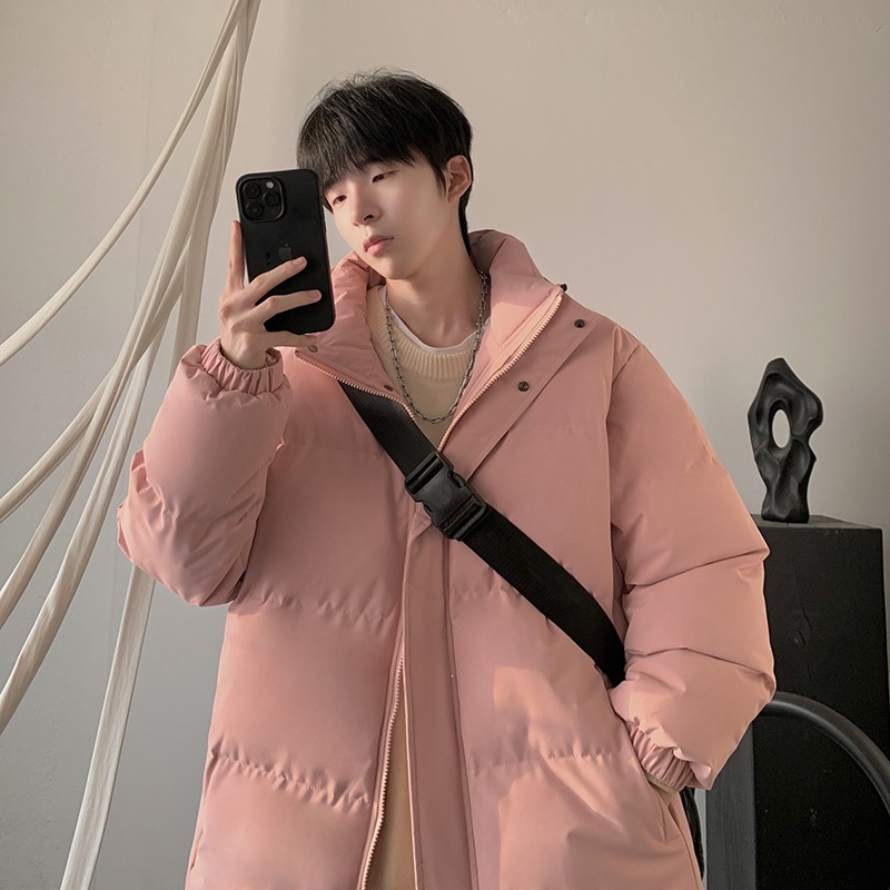 남성 겨울 후드 패딩 점퍼 오버핏 숏기장 두꺼운 보온 솜자켓