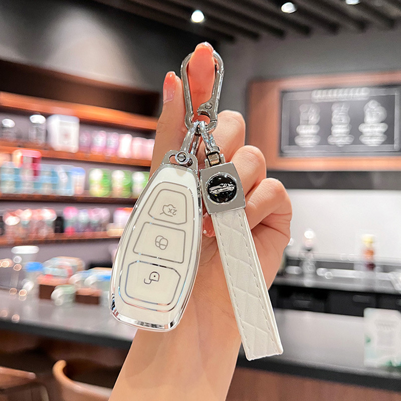 适用福特福克斯钥匙套翼虎嘉年华翼搏蒙迪欧致胜智能汽车钥匙包