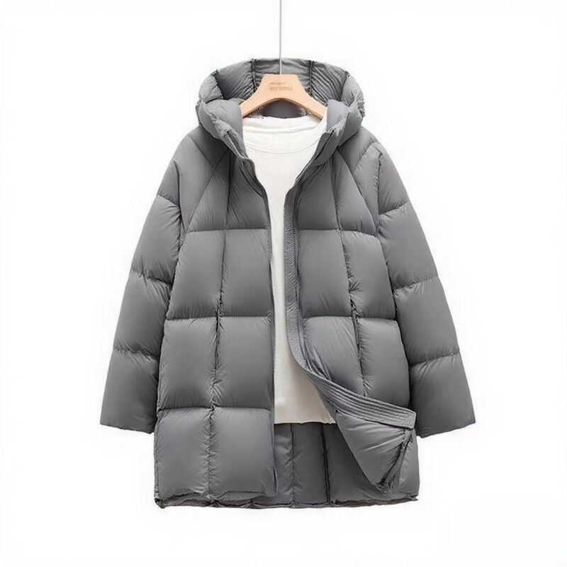 棉服女2025冬季韩版新款中长款爆款云朵泡芙时尚连帽加厚保暖外套|undefined