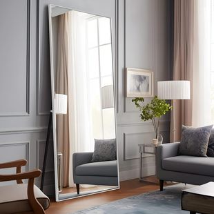 Simple Dressing Mirror, Full-Length Mirror, Floor-To-Ceiling Mirror, Bedroom Stereo Large Mirror, Girl's Home Removable Rotating Fitting Mirror